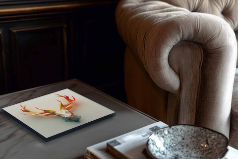 Glass Trivet Modern Antlers