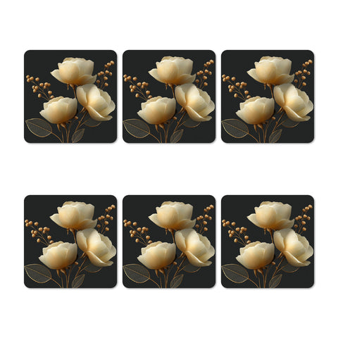 Coffret dessous de verre Gold Flower
