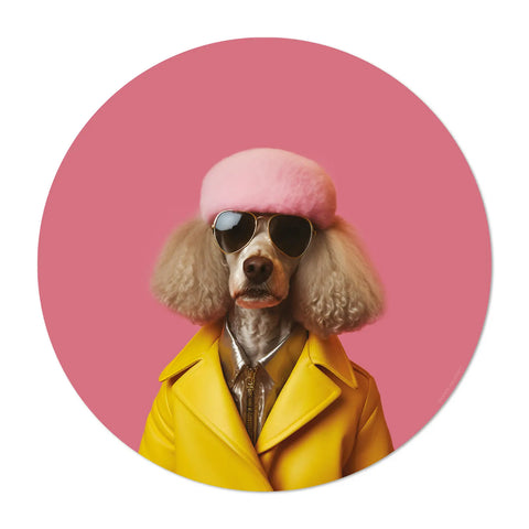 Elevate your dining experience with our funny dog-themed placemats, inspired by the 60s whimsy. Made in Germany, these vinyl quality placemats are easy to clean and feature here Fifi the white poodle with a pink background. You could mix it with our Labrador, Great Dane and Yorkshire Terrier designs. Transform your table today and make it alive!