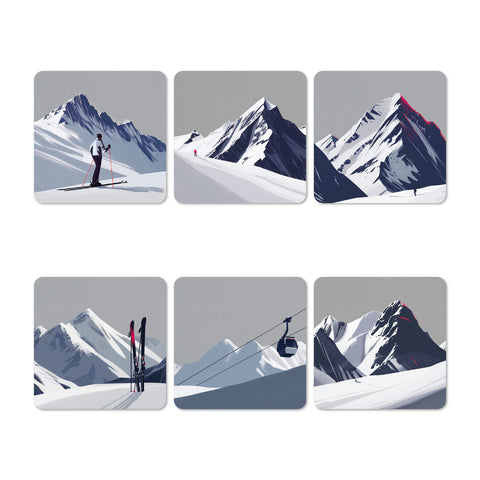 Vintage Ski All Coasters Set