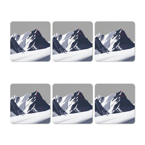 Vintage Ski Mountain Coasters Set
