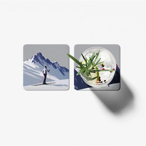 Two coasters with different designs on a white background
