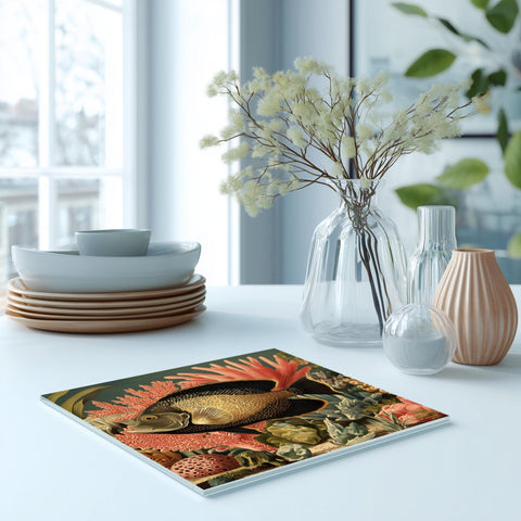 Glass Trivet Angel Fish