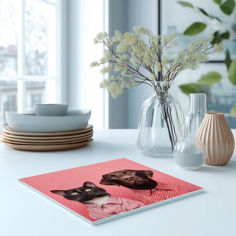 Glass Trivet Pecan & Noisette