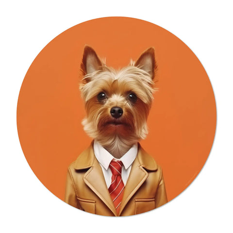 Elevate your dining experience with our funny dog-themed placemats, inspired by the 60s whimsy. Made in Germany, these vinyl quality placemats are easy to clean and feature here Mimi the funny Yorkshire with a orange background. You could mix it with our Labrador, Great Dane and Yorkshire Terrier designs. Transform your table today and make it alive!