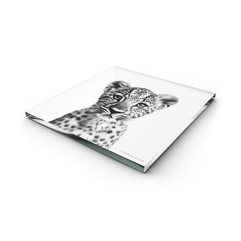 Glass Trivet BB Leopard