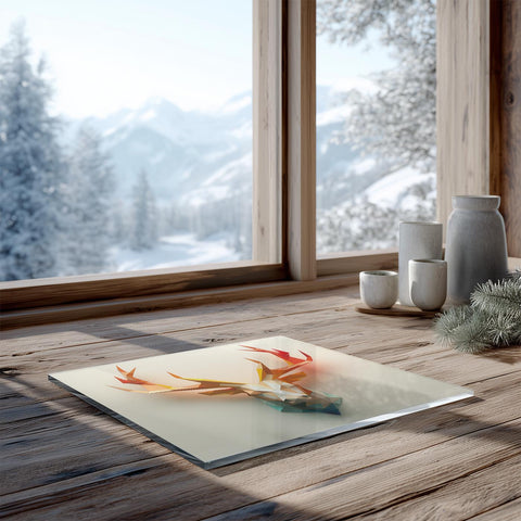 Glass Trivet Modern Antlers