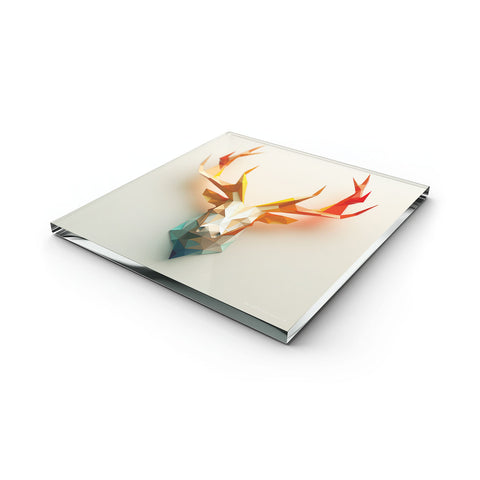 Glass Trivet Modern Antlers