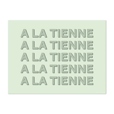 The Bla Bla collection of exquisite French placemats with colorful motives, typically French words like A la tienne, in a modern typography, and green color, crafted with top-quality vinyl, will be your daily decoration for your meals. Made in Germany, and easy to clean. Let’s make your table so French and pop!