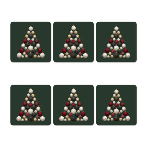 Xmas Green Coasters Set
