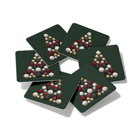 Xmas Green Coasters Set