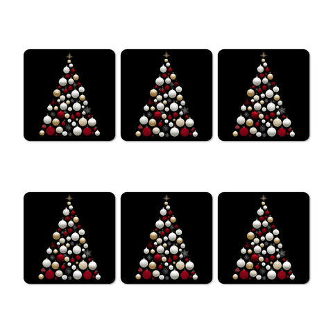 Xmas Black Coasters Set