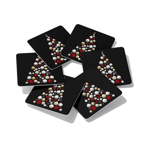 Xmas Black Coasters Set