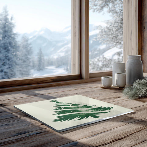 Glass Trivet Airbrush Tree