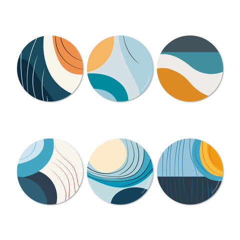 Elevate your dining decor with our vinyl coasters set of 6 featuring a beautiful pastel mix of colors. With a harmonious blend of colors, they effortlessly mix patterns, adding a touch of elegance. 