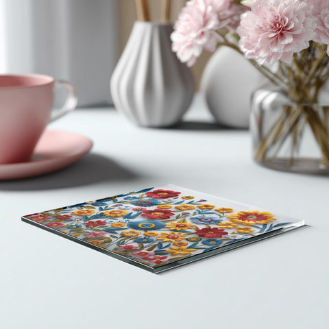 Glass Trivet  Embroidery 1