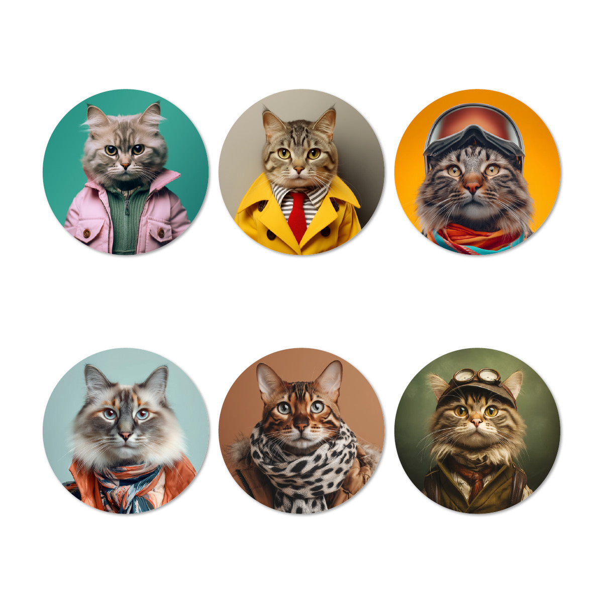 Coffret cadeau dessous de verre Funny Cats - II