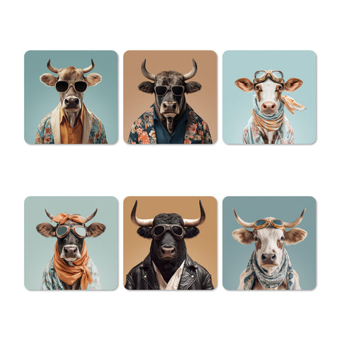 Funny Cows Coasters Set