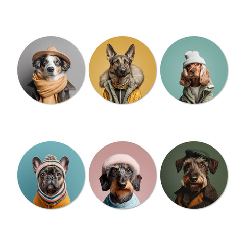 Funny Dogs Coasters Set - IV