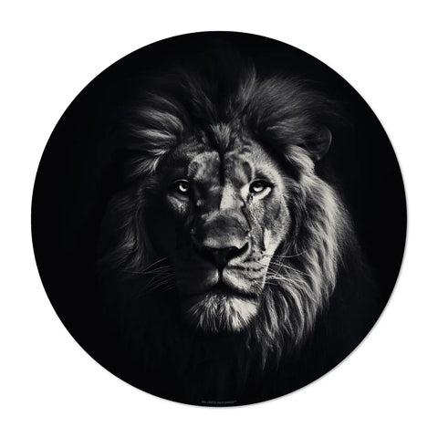 Our collection of black round vinyl placemats inspired by the majesty of wild felines: the Lion. Each placemat in this collection showcases the incredible head of a wild feline, capturing the essence of these magnificent creatures. Made in Germany with premium vinyl quality, these elegant animal-inspired placemats transform your dining into a wild adventure. These designs will have you roaring with delight!