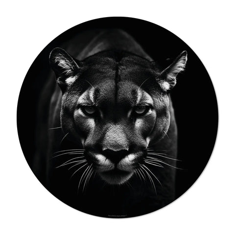 Our collection of black round vinyl placemats inspired by the majesty of wild felines: the Puma. Each placemat in this collection showcases the incredible head of a wild feline, capturing the essence of these magnificent creatures. Made in Germany with premium vinyl quality, these elegant animal-inspired placemats transform your dining into a wild adventure. These designs will have you roaring with delight!