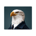 Eagle wearing a suit with a dark blue background