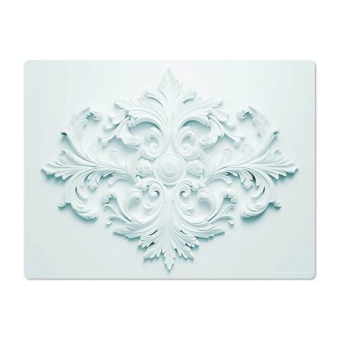 Elevate your dining decor with our vinyl placemats featuring a detail of stucco and inspired by a castle style. With a pastel color harmony, they effortlessly mix colors, adding a touch of elegance. Enhance your table decor with this classic pattern.