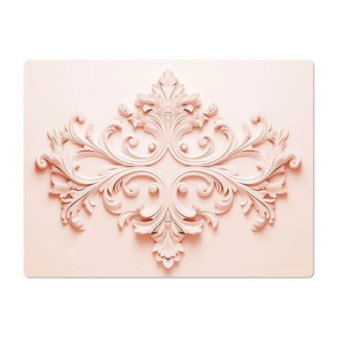 Elevate your dining decor with our vinyl placemats featuring a detail of stucco and inspired by a castle style. With a pastel color harmony, they effortlessly mix colors, adding a touch of elegance. Enhance your table decor with this classic pattern.