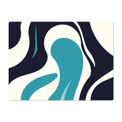 Elevate your dining decor with our vinyl  rectangle placemats featuring a stunning wave design. With a harmonious blend of colors, they effortlessly mix patterns, adding a touch of elegance. 