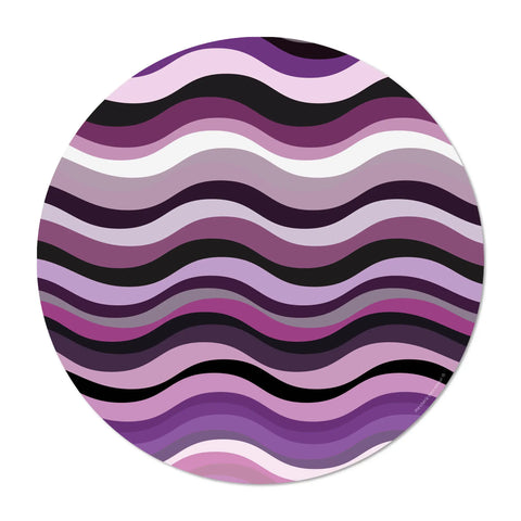 Elevate your dining experience with our round vinyl placemat featuring a design wave pattern in shades of purple. These placemats boast bold colors and are incredibly easy to clean. Bring a touch of maritime to your table setting.