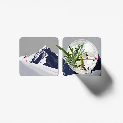 Vintage Ski Alone Coasters Set