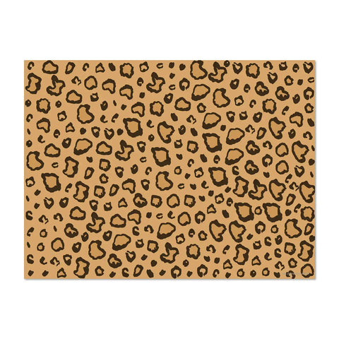 rectangular vinyl placemats featuring a leopard skin, adding a touch of wild sophistication and elegance to any trendy table setting, 6 different designs of wild animal skins, for a wild table, made in Europe, easy to clean