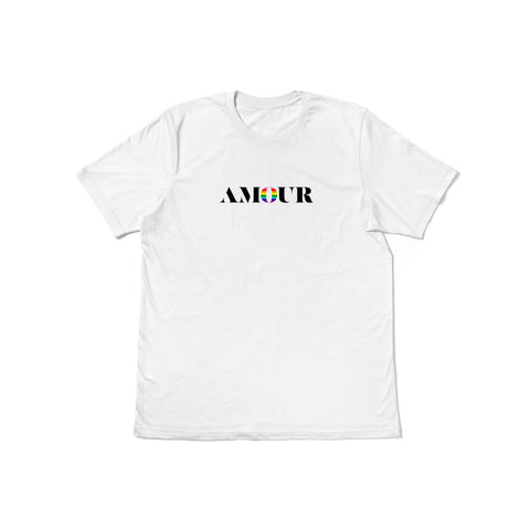 Pride Collection: vibrant and diverse T-Shirt white 100% cotton. Whether you're attending a pride parade, expressing your identity daily, or simply looking for an uplifting addition to your wardrobe, our T-Shirt Amour is here to inspire and empower. This shirt isn’t just piece of clothing—it’s  a powerful tool for raising awareness, fostering unity, and promoting positive change.
