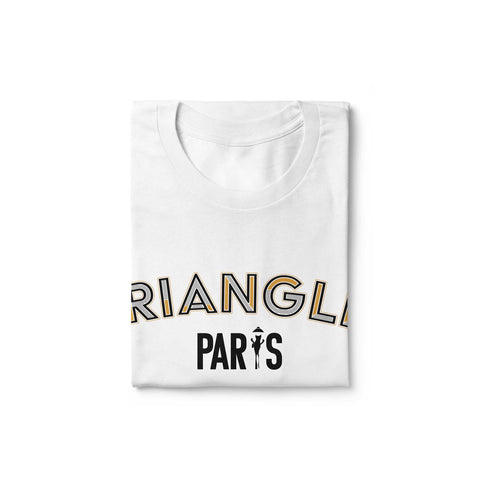 White unisex T shirt Paris district: Triangle d’Or model with trendy colors of the district. Fitted T shirt and 100% cotton that will give you style with this haute couture district of Paris. Also available with other emblematic neighborhoods of Paris to show your love for this city rich in history and emotion.