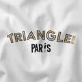 White unisex T shirt Paris district: Triangle d’Or model with trendy colors of the district. Fitted T shirt and 100% cotton that will give you style with this haute couture district of Paris. Also available with other emblematic neighborhoods of Paris to show your love for this city rich in history and emotion.